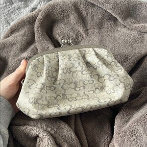 Coach Cream and Gray Clutch
